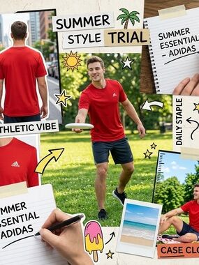 adidas Red Performance Short Sleeve Crewneck  tee-Shirt- men’s small A++